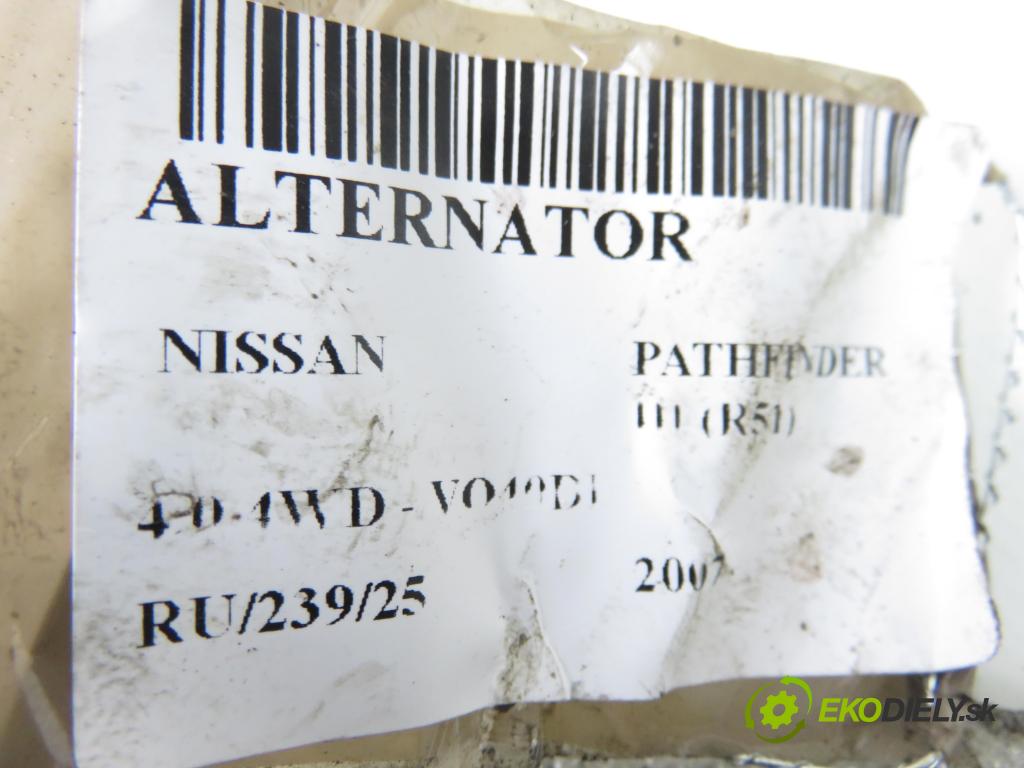NISSAN PATHFINDER III (R51) TERENOWY 2007 198,00 4.0 4WD 269 - VQ40DE 3954,00 Alternátor  (Alternátor)