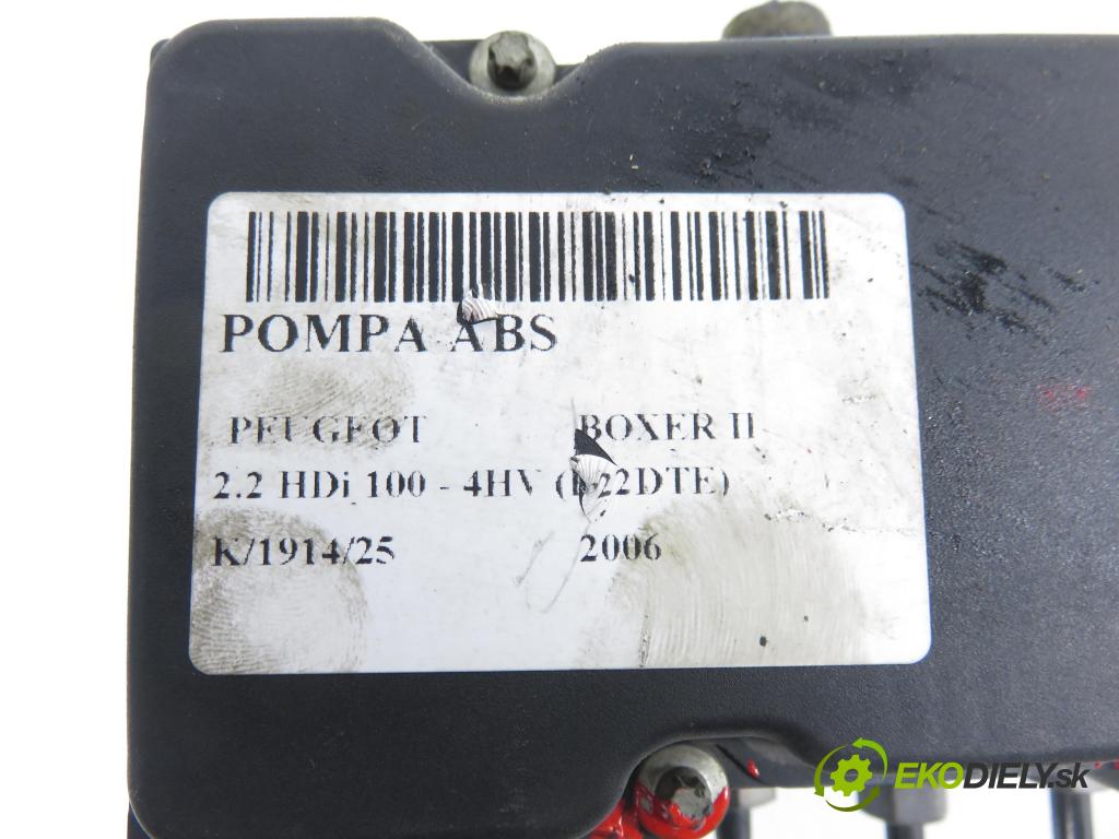 PEUGEOT BOXER Skrzynia FURGON 2006 74,00 2.2 HDi 100 - 4HV (P22DTE) 2198,00 Pumpa ABS 0265800461 ; 00517250970 (Pumpa ABS)