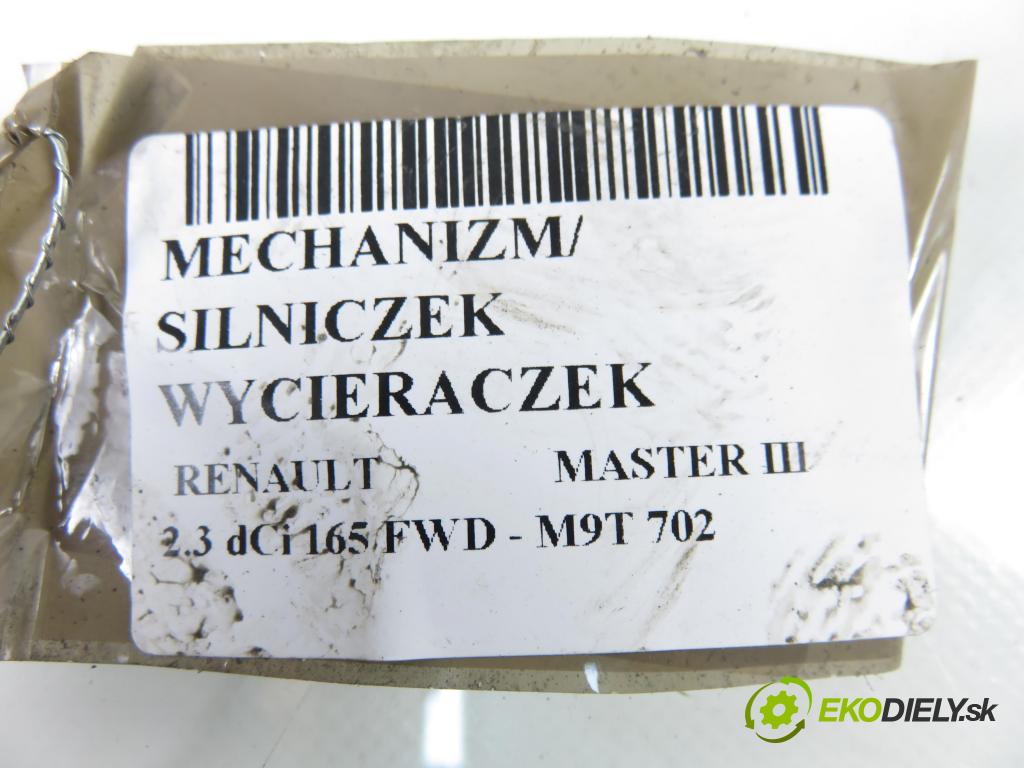 RENAULT MASTER III Platforma / podwozie (EV, HV, UV) KABINA/PLATFORMA 2016 120,00 2.3 dCi 165 FWD - M9T 702 2298,00 Motorček stieračov 141409360