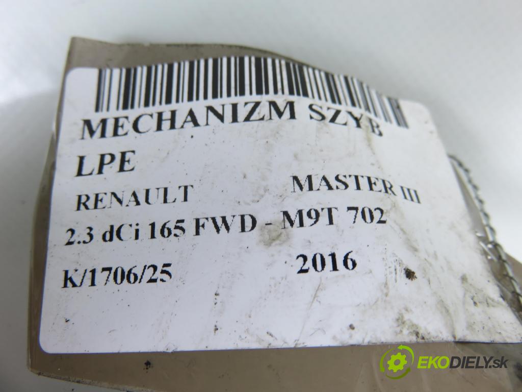 RENAULT MASTER III Platforma / podwozie (EV, HV, UV) KABINA/PLATFORMA 2016 120,00 2.3 dCi 165 FWD - M9T 702 2298,00 Mechanizmus okien 128001032 ; 807210008R
