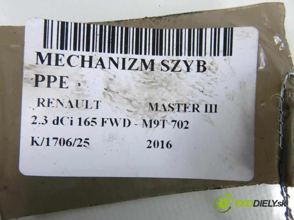 RENAULT MASTER III Platforma / podwozie (EV, HV, UV) KABINA/PLATFORMA 2016 120,00 2.3 dCi 165 FWD - M9T 702 2298,00 Mechanizmus okien 128001031 ; 807200008R