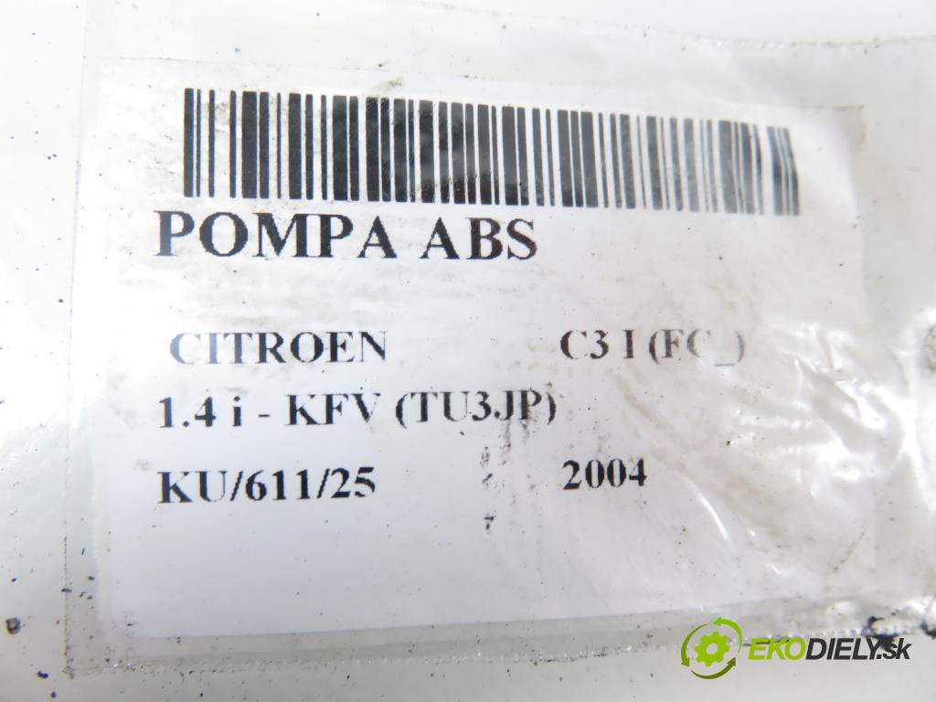 CITROEN C3 I (FC_) HB 2004 54,00 1.4 i - KFV (TU3JP) 1360,00 Pumpa ABS 10097011183 ; 10020700164 ; 9652182680 (Pumpa ABS)