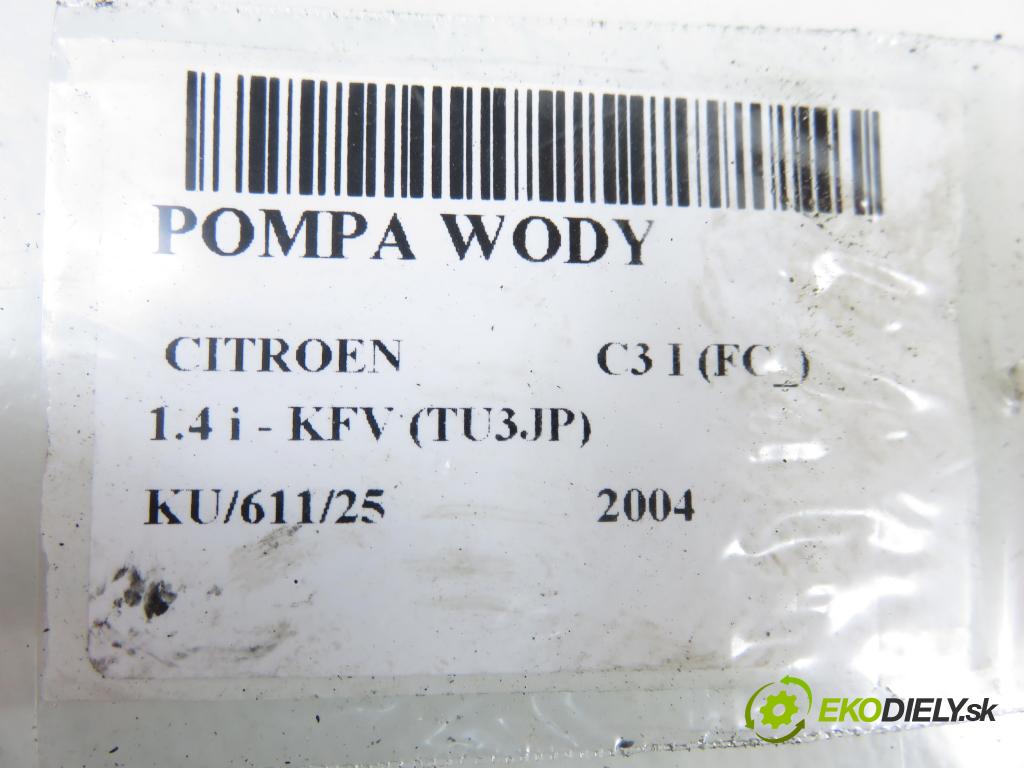 CITROEN C3 I (FC_) HB 2004 54,00 1.4 i - KFV (TU3JP) 1360,00 pumpa vody 9646075210 ; 538005510 (Vodní pumpa)