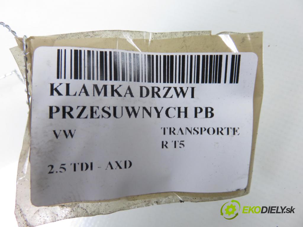 VW TRANSPORTER V Skrzynia (7HA, 7HH, 7EA, 7EH) FURGON 2006 96,00 2.5 TDI - AXD 2461,00 Kľučka Dvere posúvne PB 7H0843352D