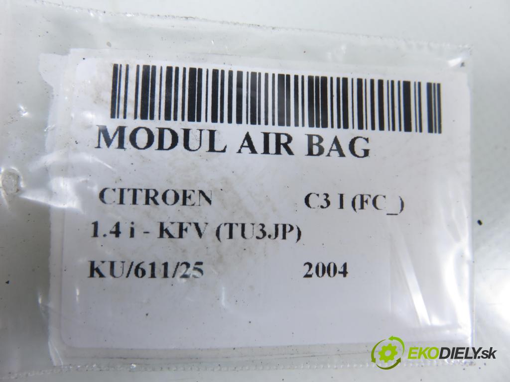 CITROEN C3 I (FC_) HB 2004 54,00 1.4 i - KFV (TU3JP) 1360,00 MODUL air BAG 9656889080