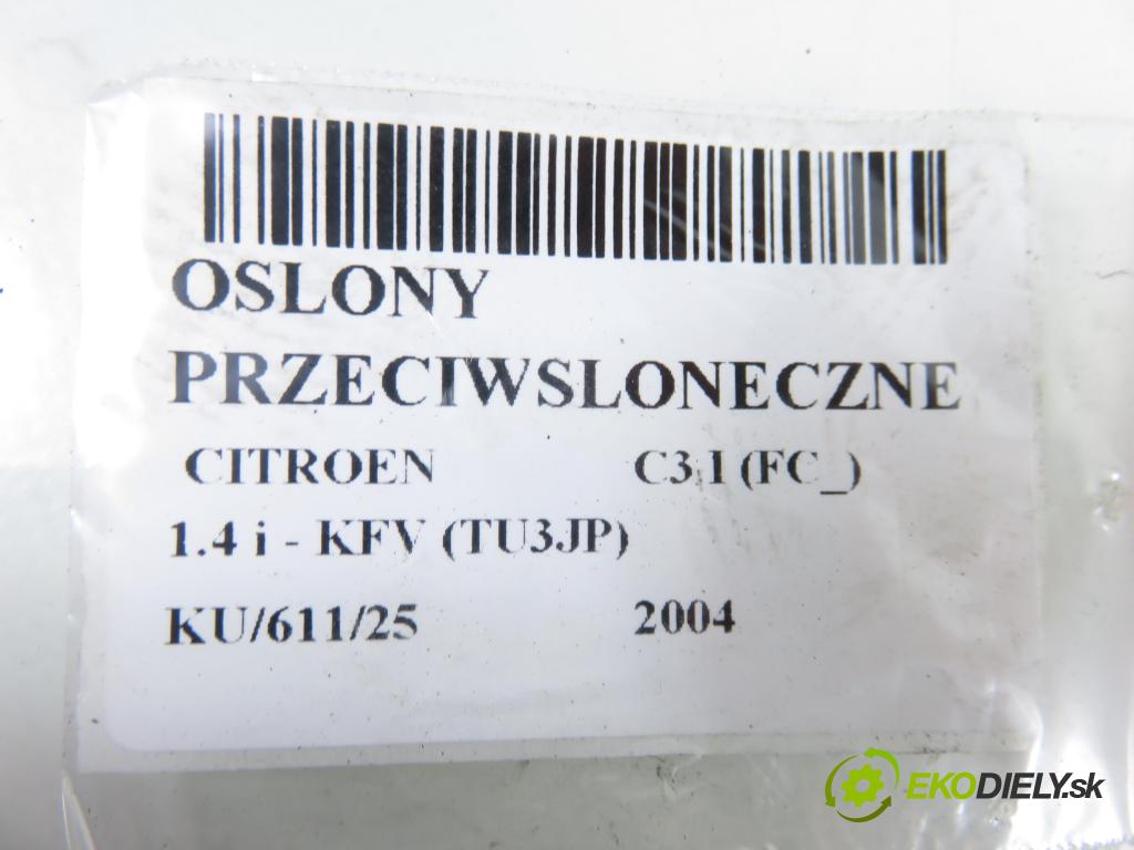 CITROEN C3 I (FC_) HB 2004 54,00 1.4 i - KFV (TU3JP) 1360,00 kryty protislnečné