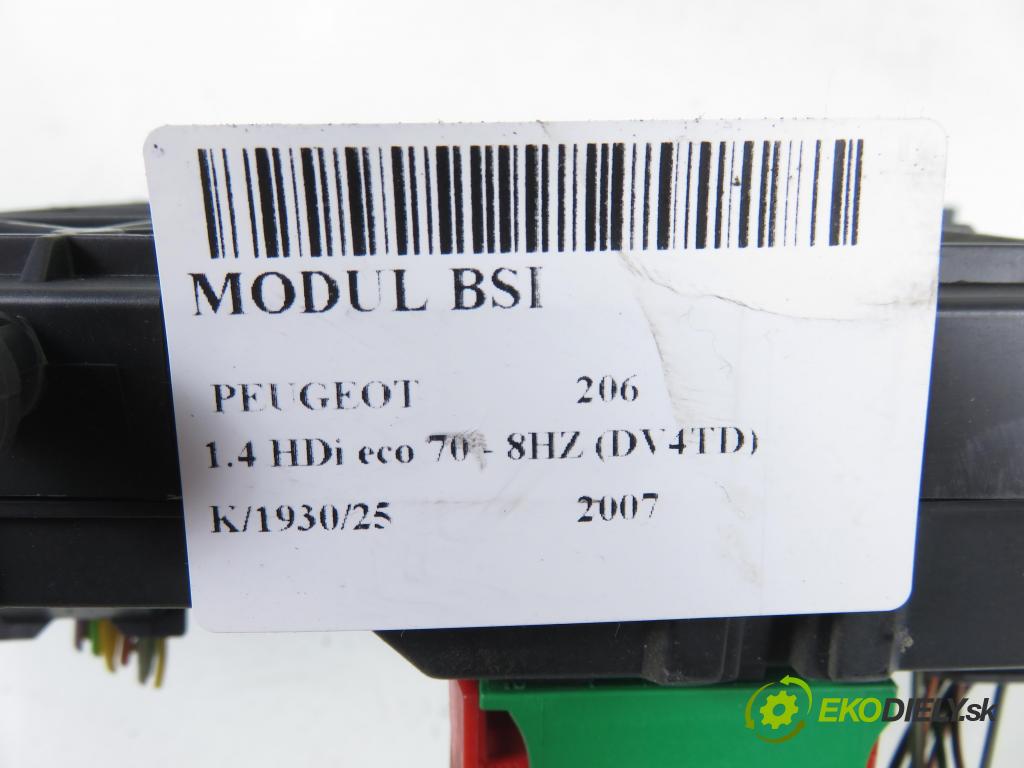 PEUGEOT 206 liftback (2A/C) HB 2007 50,00 1.4 HDi 8V 70 - 8HZ 1398,00 MODUL BSI S118085220F ; 9657999780
