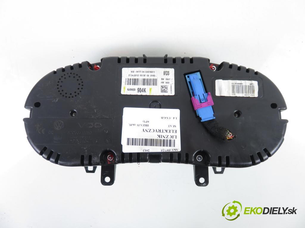 SEAT IBIZA IV (6J5, 6P1) HB 2013 63,00 1.4 - CGGB 1390,00 Prístrojovka elektrický 6J0920904K