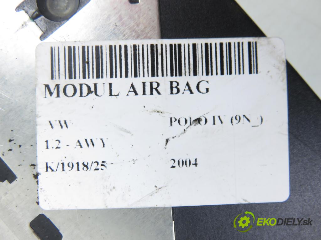 VW POLO (9N_) HB 2004 40,00 1.2 6V 54 - AWY 1198,00 MODUL air BAG 6Q0909605S