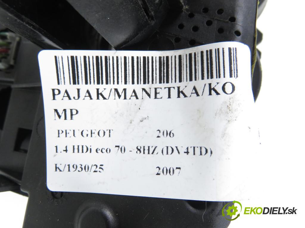 PEUGEOT 206 liftback (2A/C) HB 2007 50,00 1.4 HDi 8V 70 - 8HZ 1398,00 páčka/prepínač 96605668XT