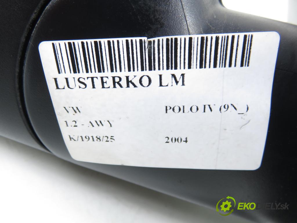 VW POLO (9N_) HB 2004 40,00 1.2 6V 54 - AWY 1198,00 Spätné zrkadlo