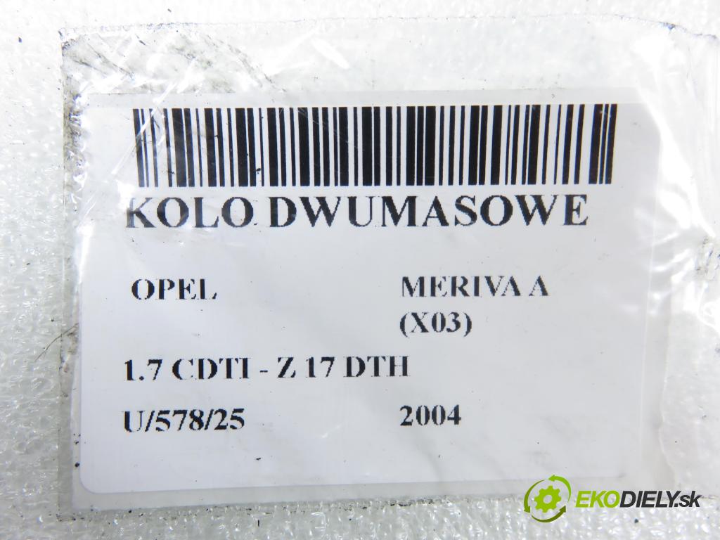 OPEL MERIVA A nadwozie wielkoprzestrzenne (MPV) (X03) HB 2004 74,00 1.7 CDTI 100 - Z 17 DTH 1686,00 Koleso dvojhmota 