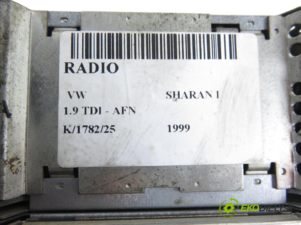 VW SHARAN (7M8, 7M9, 7M6) HB 1999 81,00 1.9 TDI 110 - AFN 1896,00 RADIO CD 3B0035191 ; 98VW18K931AA