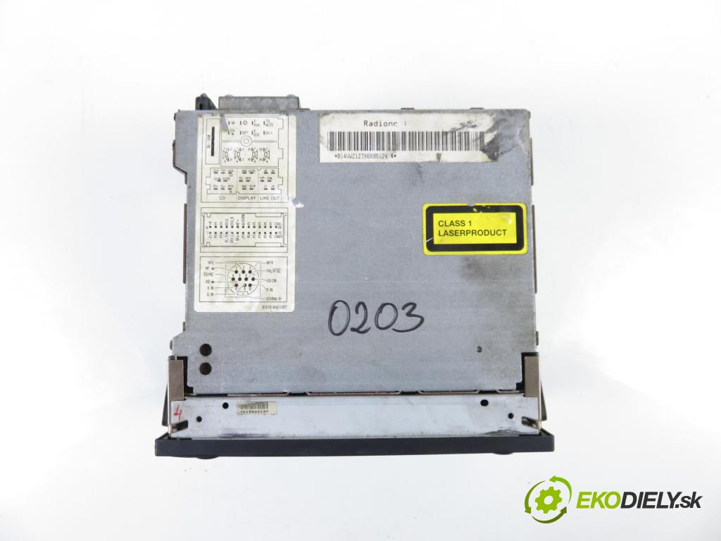 VW SHARAN (7M8, 7M9, 7M6) HB 1999 81,00 1.9 TDI 110 - AFN 1896,00 RADIO CD 3B0035191 ; 98VW18K931AA
