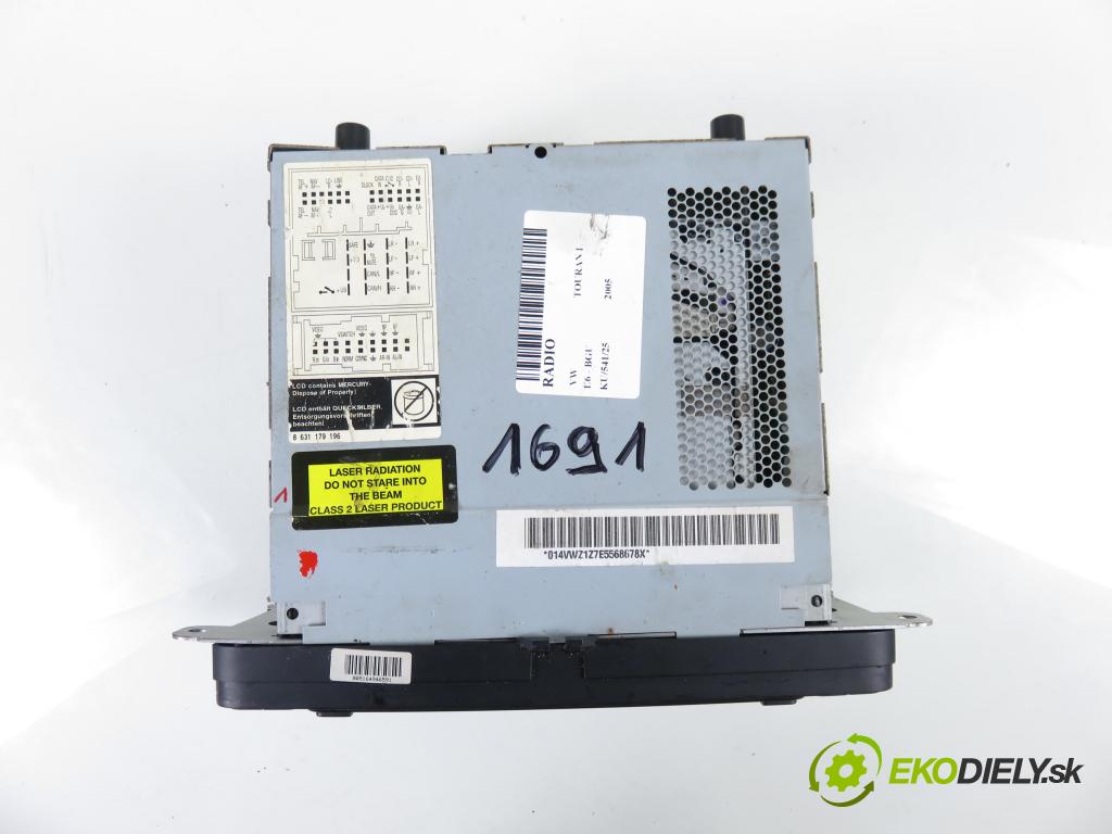 VW TOURAN (1T1, 1T2) MINIVAN 2005 75,00 1.6 - BGU 1595,00 RADIO CD 1K0035198B