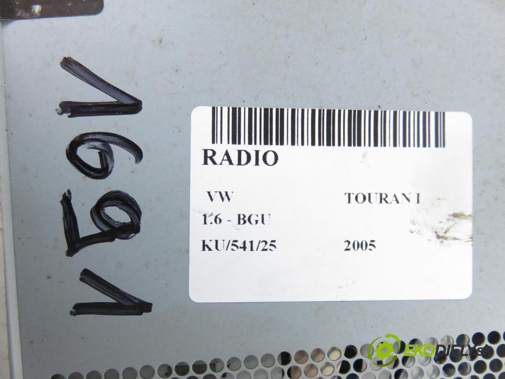 VW TOURAN (1T1, 1T2) MINIVAN 2005 75,00 1.6 - BGU 1595,00 RADIO CD 1K0035198B