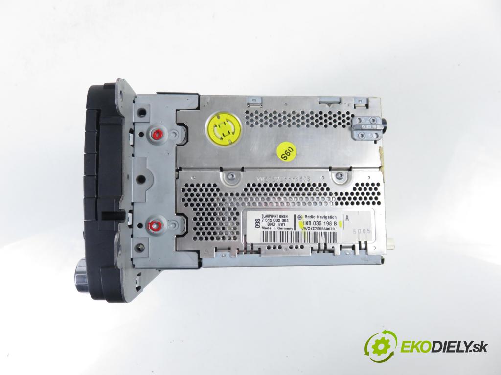 VW TOURAN (1T1, 1T2) MINIVAN 2005 75,00 1.6 - BGU 1595,00 RADIO CD 1K0035198B