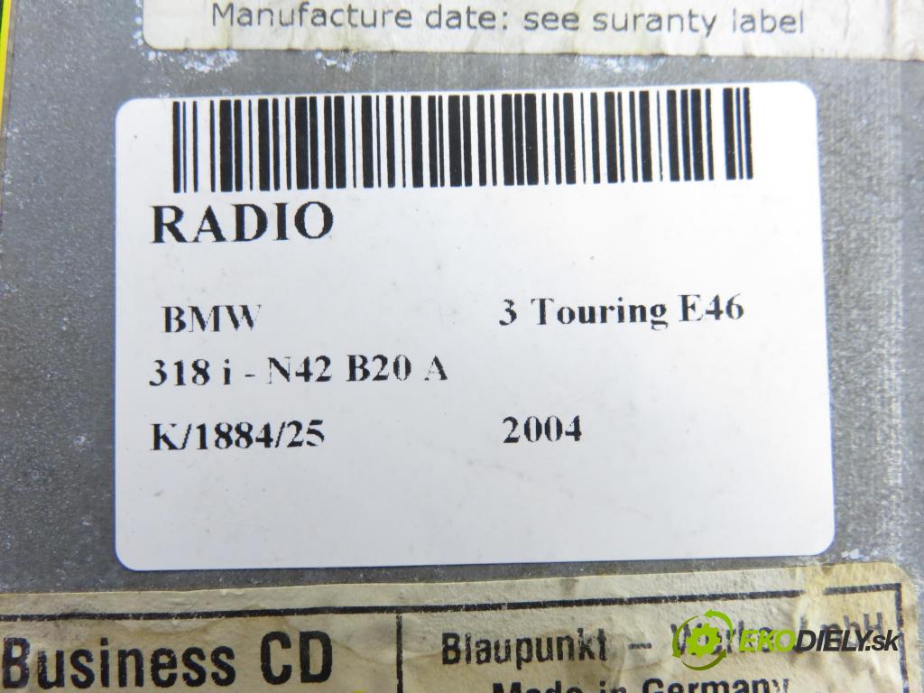 BMW 3 Touring (E46) KOMBI 2004 110,00 2.0 318 i - N42 B20 A 1995,00 RADIO CD 6909883