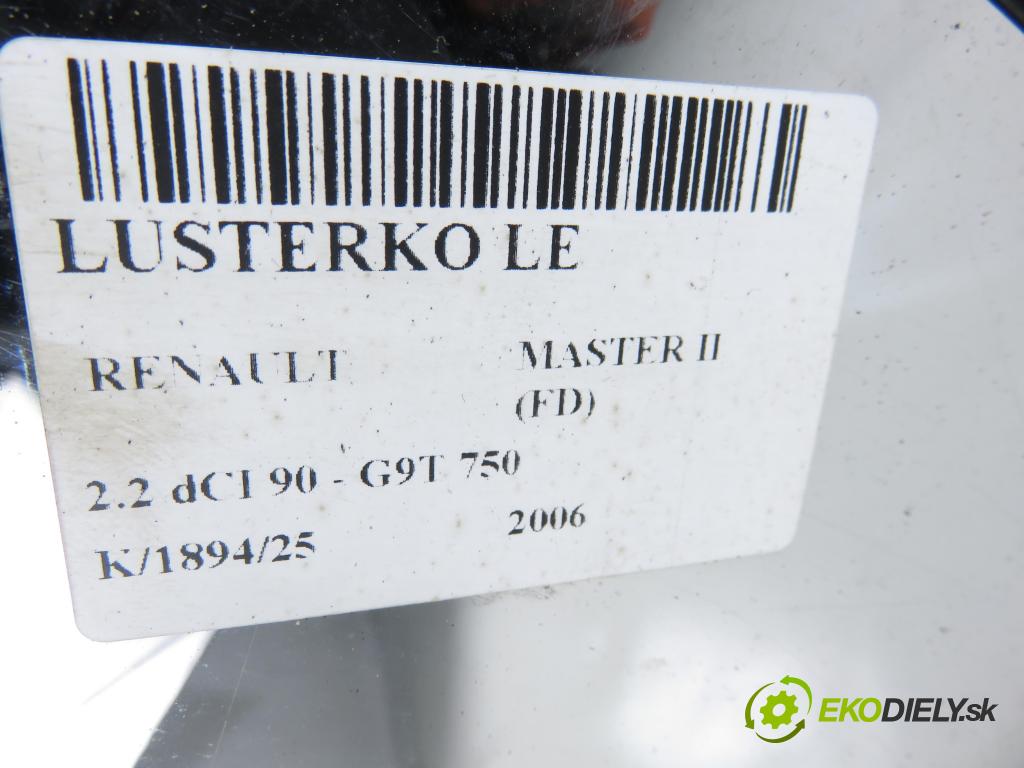 RENAULT MASTER II Skrzynia (FD) FURGON 2006 66,00 2.2 dCI 90 - G9T 750 2188,00 Spätné zrkadlo LE 