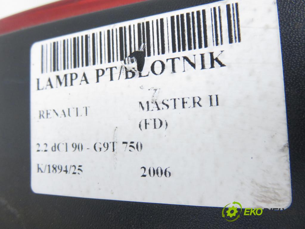 RENAULT MASTER II Skrzynia (FD) FURGON 2006 66,00 2.2 dCI 90 - G9T 750 2188,00 Svetlo pravé zadné