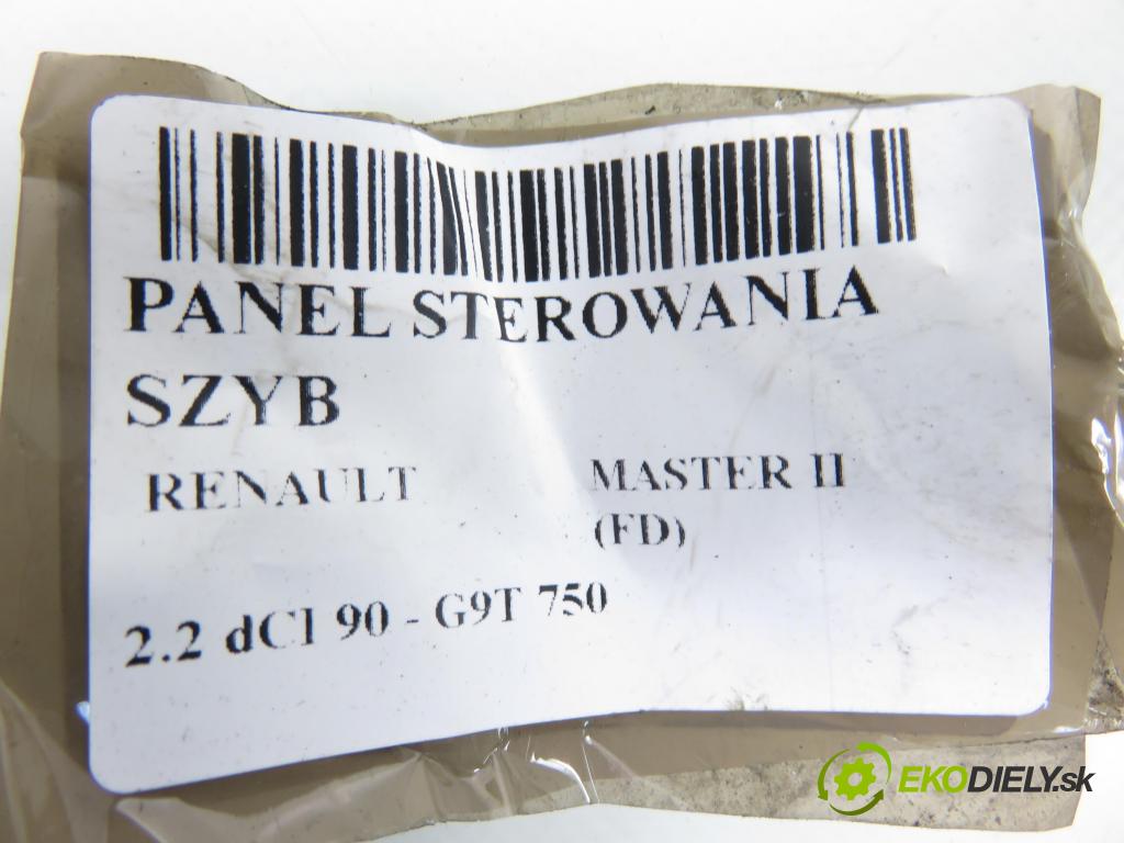 RENAULT MASTER II Skrzynia (FD) FURGON 2006 66,00 2.2 dCI 90 - G9T 750 2188,00 Panel ovládania okien 8200206602