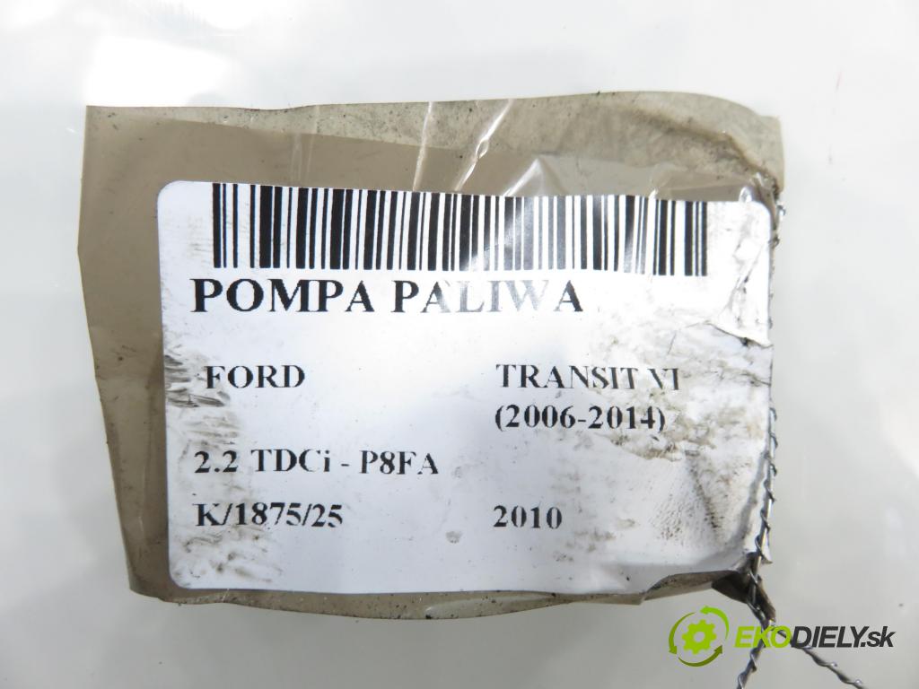 FORD TRANSIT TOURNEO Autobus BUS 2010 63,00 2.2 TDCi - P8FA 2198,00 pumpa paliva 6C119275AC