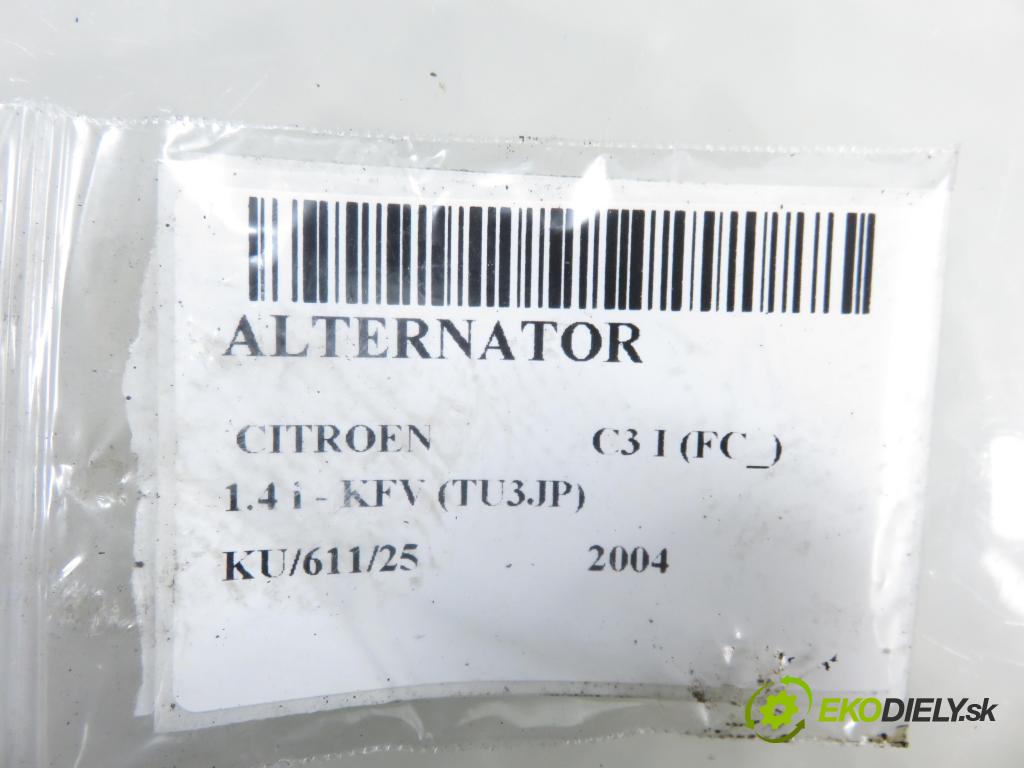 CITROEN C3 I (FC_) HB 2004 54,00 1.4 i - KFV (TU3JP) 1360,00 Alternátor 9649611780 ; SG9B067 (Alternátor)