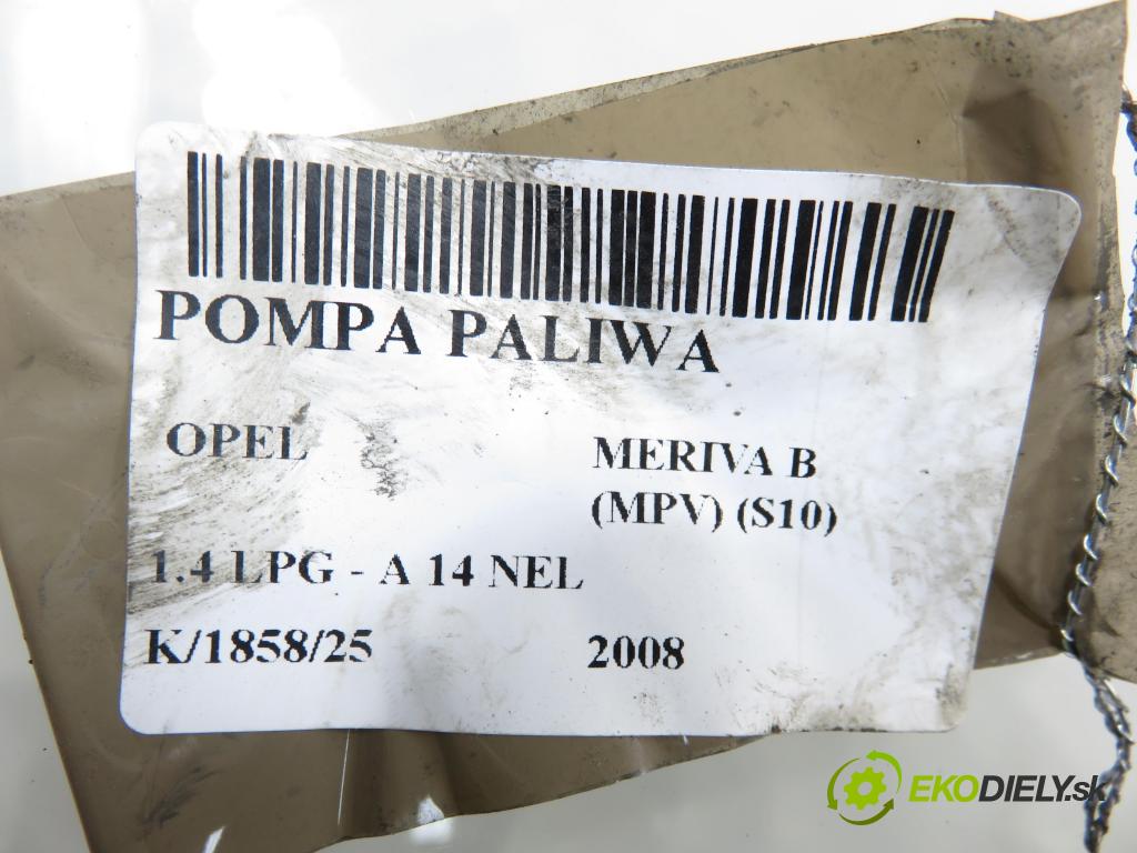 OPEL MERIVA B nadwozie wielkoprzestrzenne (MPV) (S10) MINIVAN 2008 88,00 1.4 LPG - A 14 NEL 1364,00 Pumpa paliva 13268622 ; 0580200005