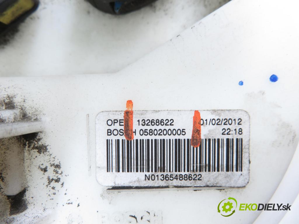 OPEL MERIVA B nadwozie wielkoprzestrzenne (MPV) (S10) MINIVAN 2008 88,00 1.4 LPG - A 14 NEL 1364,00 Pumpa paliva 13268622 ; 0580200005