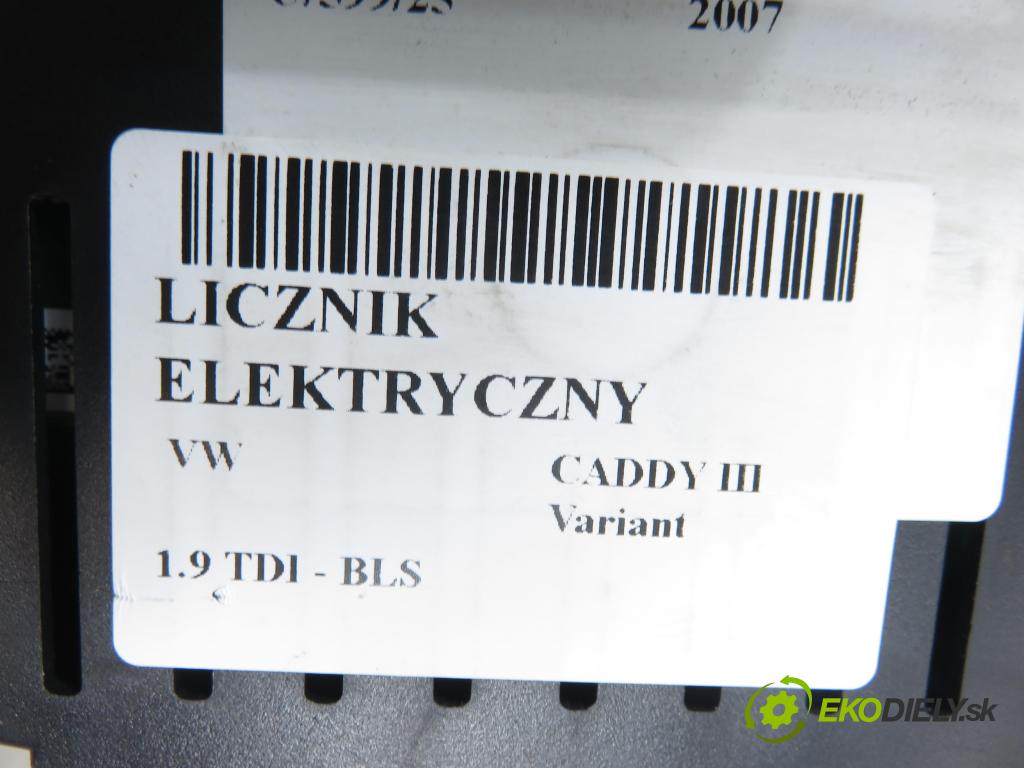 VW CADDY III Variant (2KB, 2KJ, 2CB, 2CJ) KOMBIVAN 2007 77,00 1.9 TDI PD 105 1896,00 Prístrojovka elektrický 1T0920863A ; 110080343004
