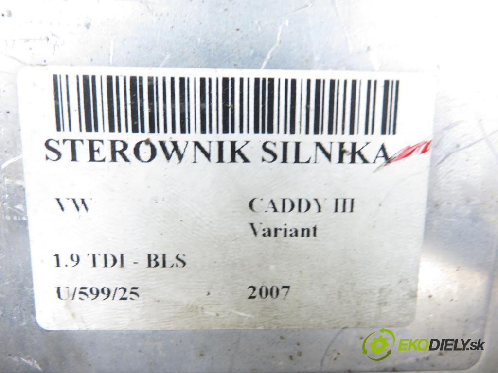 VW CADDY III Variant (2KB, 2KJ, 2CB, 2CJ) KOMBIVAN 2007 77,00 1.9 TDI PD 105 1896,00 Riadiaca jednotka Motor 03G906021AQ ; 0281012390