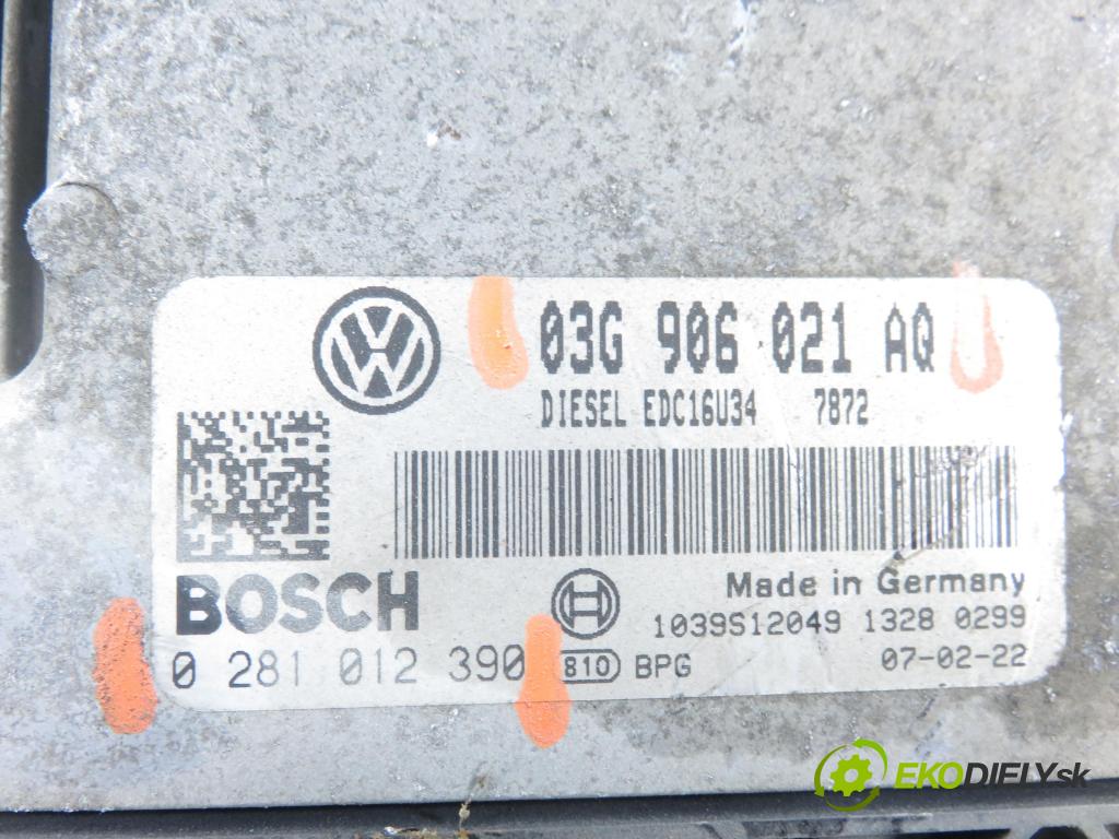 VW CADDY III Variant (2KB, 2KJ, 2CB, 2CJ) KOMBIVAN 2007 77,00 1.9 TDI PD 105 1896,00 Riadiaca jednotka Motor 03G906021AQ ; 0281012390
