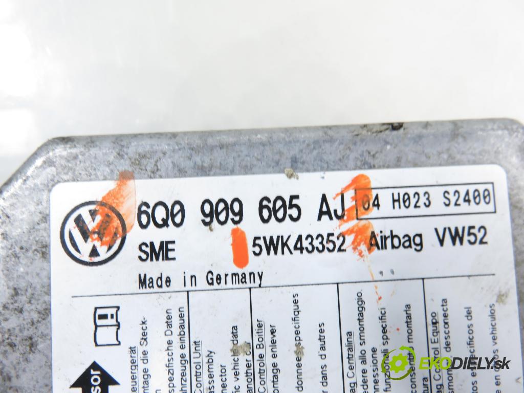 VW CADDY III Variant (2KB, 2KJ, 2CB, 2CJ) KOMBIVAN 2007 77,00 1.9 TDI PD 105 1896,00 MODUL air BAG 6Q0909605AJ ; 5WK43352