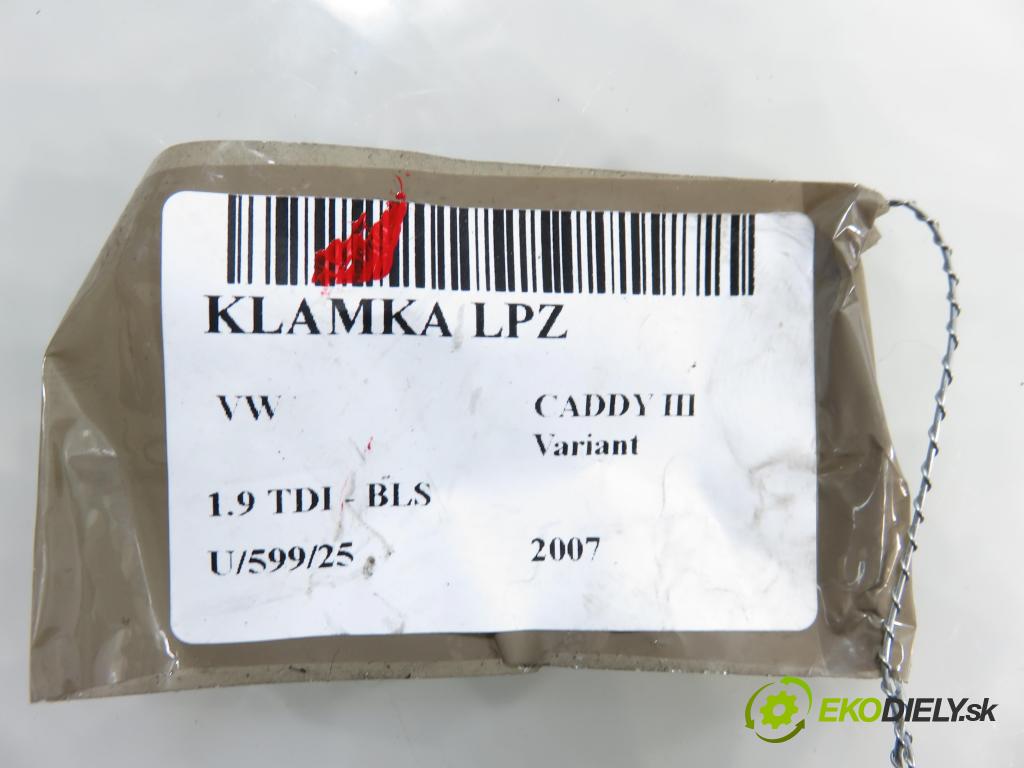 VW CADDY III Variant (2KB, 2KJ, 2CB, 2CJ) KOMBIVAN 2007 77,00 1.9 TDI PD 105 1896,00 Kľučka LPZ 