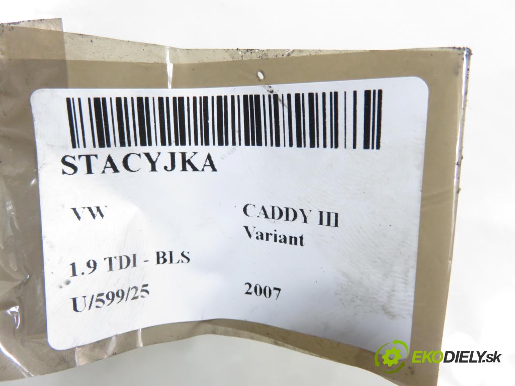 VW CADDY III Variant (2KB, 2KJ, 2CB, 2CJ) KOMBIVAN 2007 77,00 1.9 TDI PD 105 1896,00 spinačka 1K0905851B ; 1K0905865 (Spínacia skrinka)