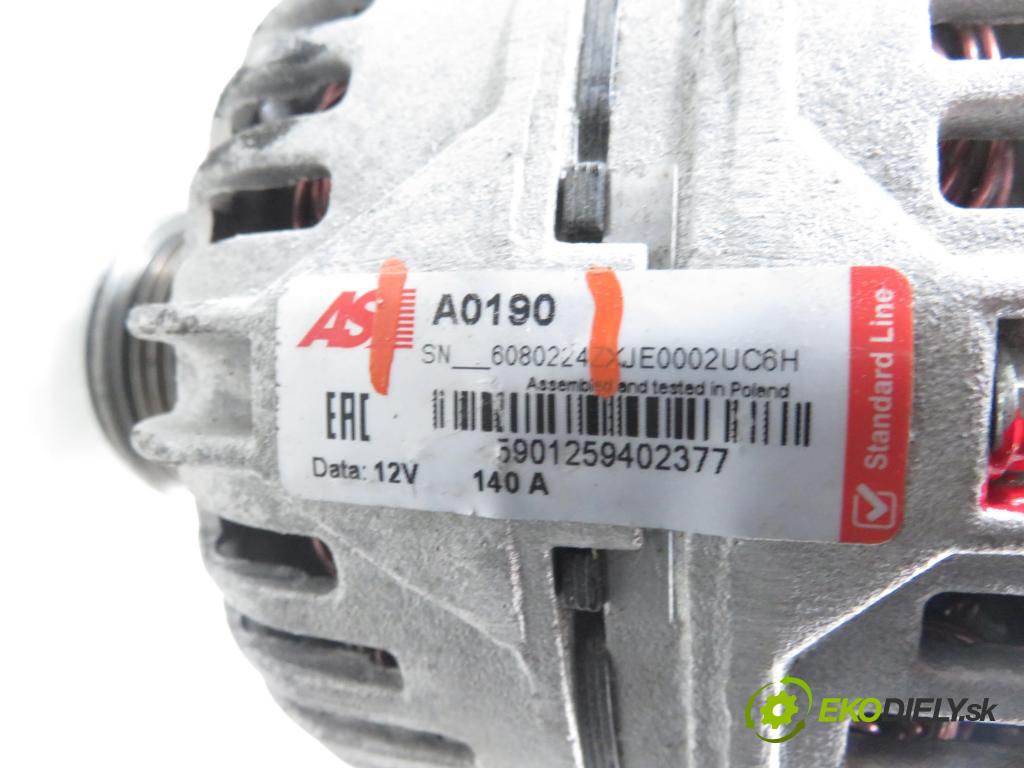 VW CADDY III Variant (2KB, 2KJ, 2CB, 2CJ) KOMBIVAN 2007 77,00 1.9 TDI PD 105 1896,00 Alternátor A0190 (Alternátor)