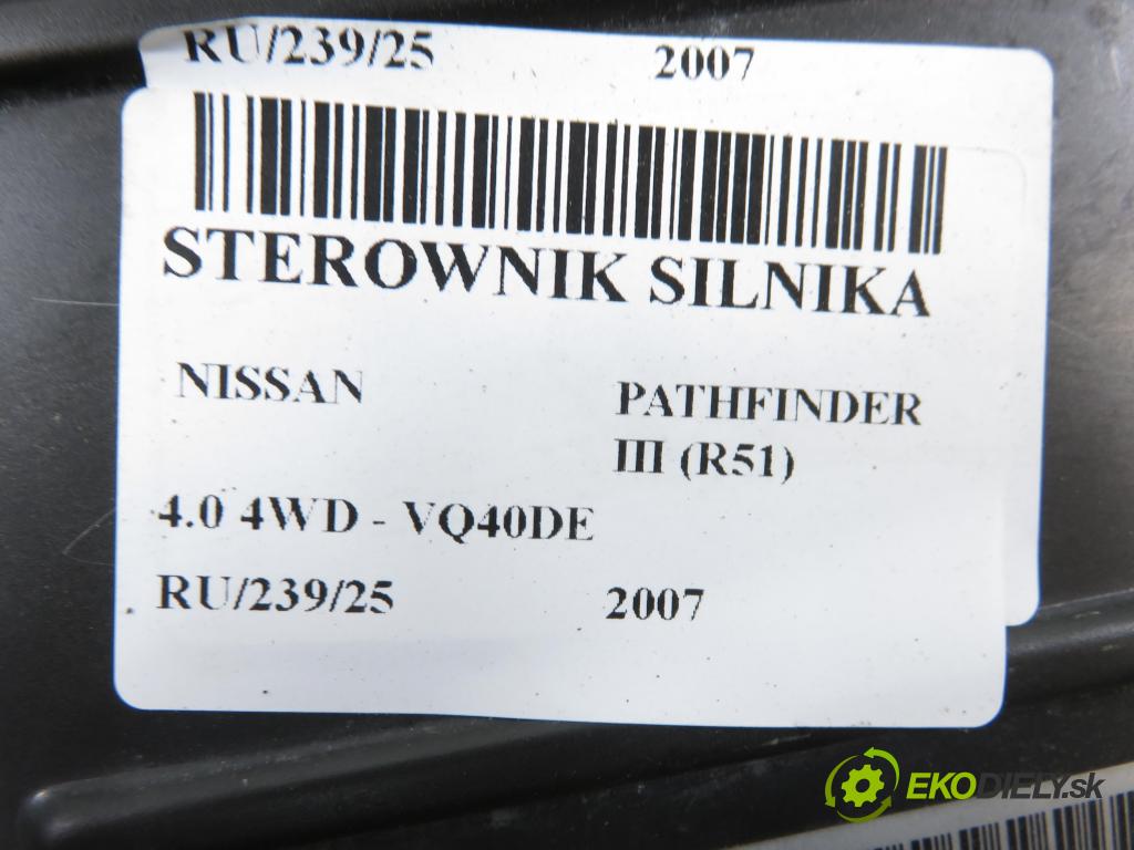 NISSAN PATHFINDER III (R51) TERENOWY 2007 198,00 4.0 4WD 269 - VQ40DE 3954,00 Riadiaca jednotka Motor MEC70000B1