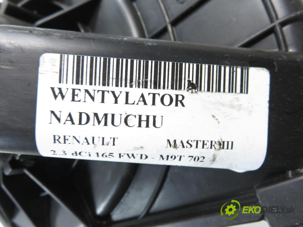 RENAULT MASTER III Platforma / podwozie (EV, HV, UV) KABINA/PLATFORMA 2016 120,00 2.3 dCi 165 FWD - M9T 702 2298,00 Ventilátor vetráku 2002221