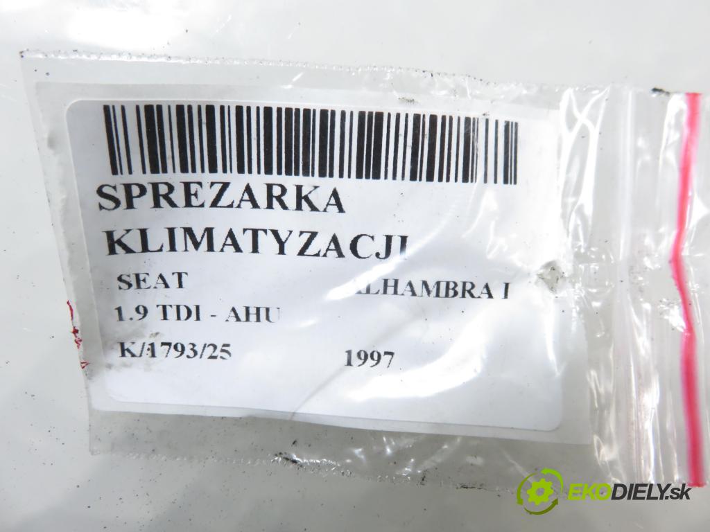 SEAT ALHAMBRA (7V8, 7V9) MINIVAN 1997 66,00 1.9 TDI 90 - AHU 1896,00 KOMPRESOR: klimatizace 7M0820803D ; 95NW19D629CB (Kompresor klimatizace)