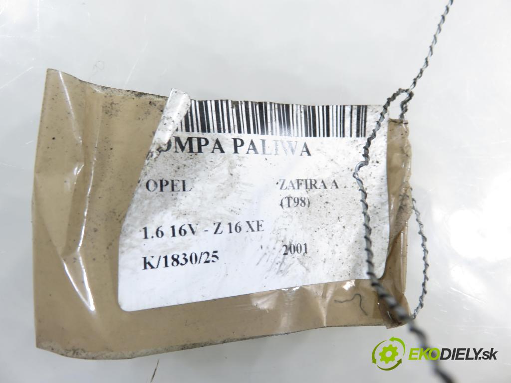 OPEL ZAFIRA A Nadwozie Wielkopojemne (MPV) (T98)  MINIVAN 2001 74,00 1.6 16V - Z 16 XE 1598,00 Pumpa paliva 90581616 ; 0580313062