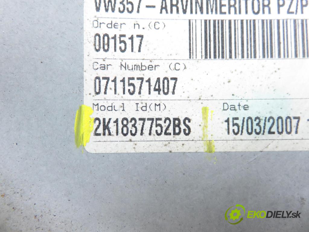 VW CADDY III Variant (2KB, 2KJ, 2CB, 2CJ) KOMBIVAN 2007 77,00 1.9 TDI PD 105 1896,00 Mechanizmus okien 2K1837752BS ; 1K0959792J ; 1T0959702D