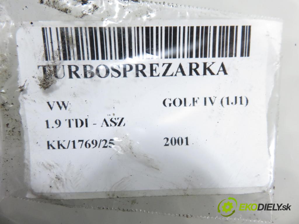 VW GOLF IV (1J1) HB 2001 96,00 1.9 TDI - ASZ 1896,00 Turbodúchadlo 038253016F (Turbodúchadlo (kompletné))