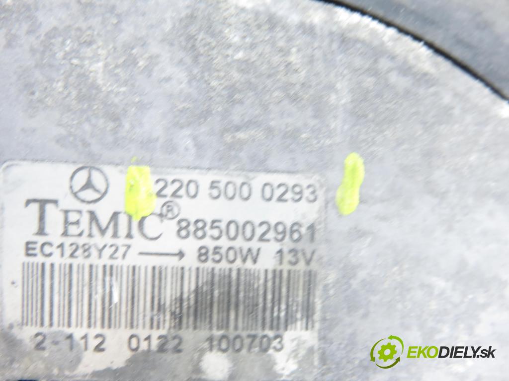 MERCEDES-BENZ KLASA S (W220) SEDAN 2003 191,00 S 400 CDI V8 260 - OM 628.960 3996,00 Ventilátor chladič klíma/voda 2205000293