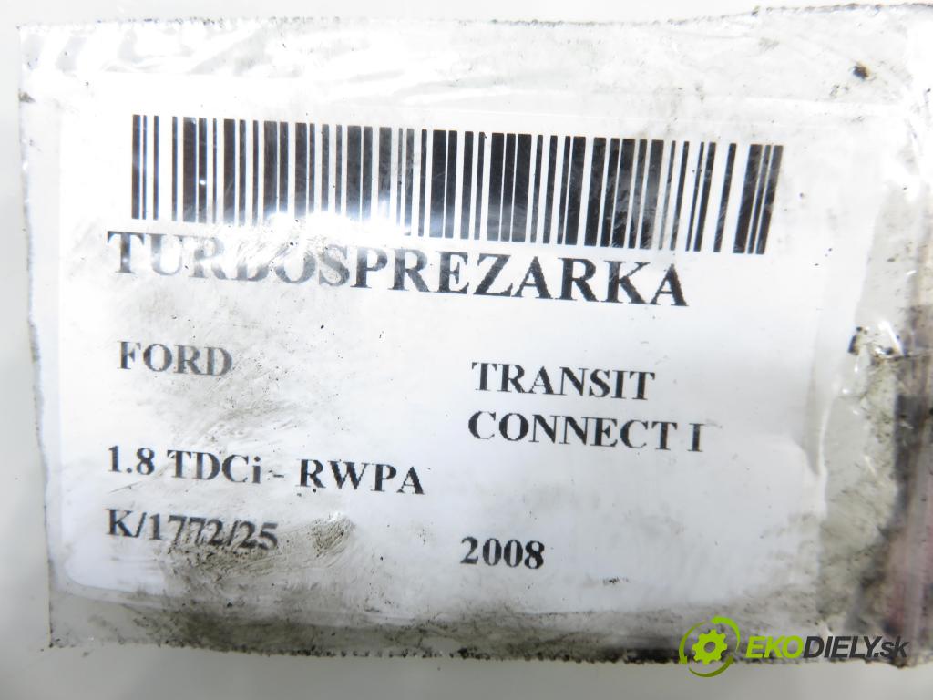 FORD TRANSIT CONNECT (P65_, P70_, P80_) KOMBIVAN 2008 81,00 1.8 TDCi - RWPA 1753,00 Turbodúchadlo 7G9Q6K682BD (Turbodúchadlo (kompletné))