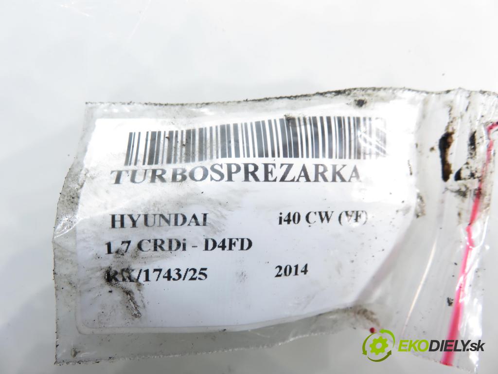 HYUNDAI i40 CW (VF) KOMBI 2014 100,00 1.7 CRDi 136 - D4FD 1685,00 Turbodúchadlo 282012A000 ; 7940970001 (Turbodúchadlo (kompletné))
