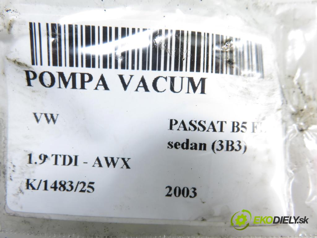 VW PASSAT B5.5 (3B3) SEDAN 2003 96,00 1.9 TDI - AWX 1896,00 Pumpa vákuová 038145209C