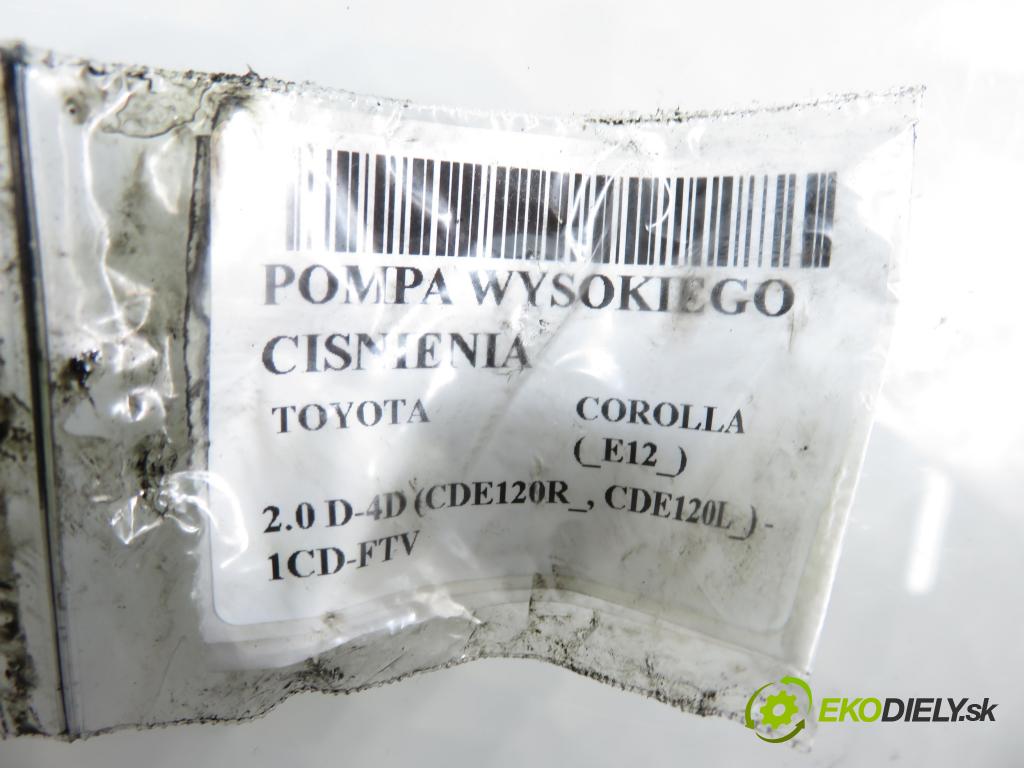 TOYOTA COROLLA (_E12_) HB 2003 85,00 2.0 D-4D 116 (CDE120R_, CDE120L_) - 1CD-FTV 1995,00 Pumpa vysokého tlaku 2210027010 ; 09730000188