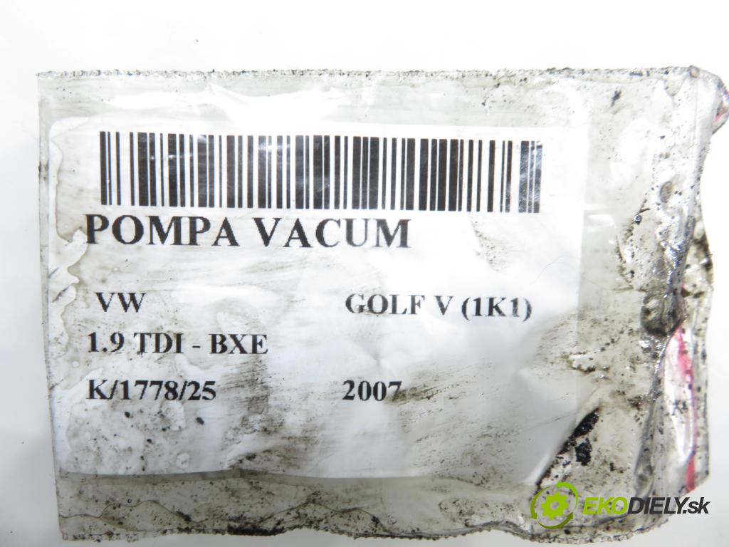 VW GOLF V (1K1) HB 2007 77,00 1.9 TDI - BXE 1896,00 Pumpa vákuová 038145209H