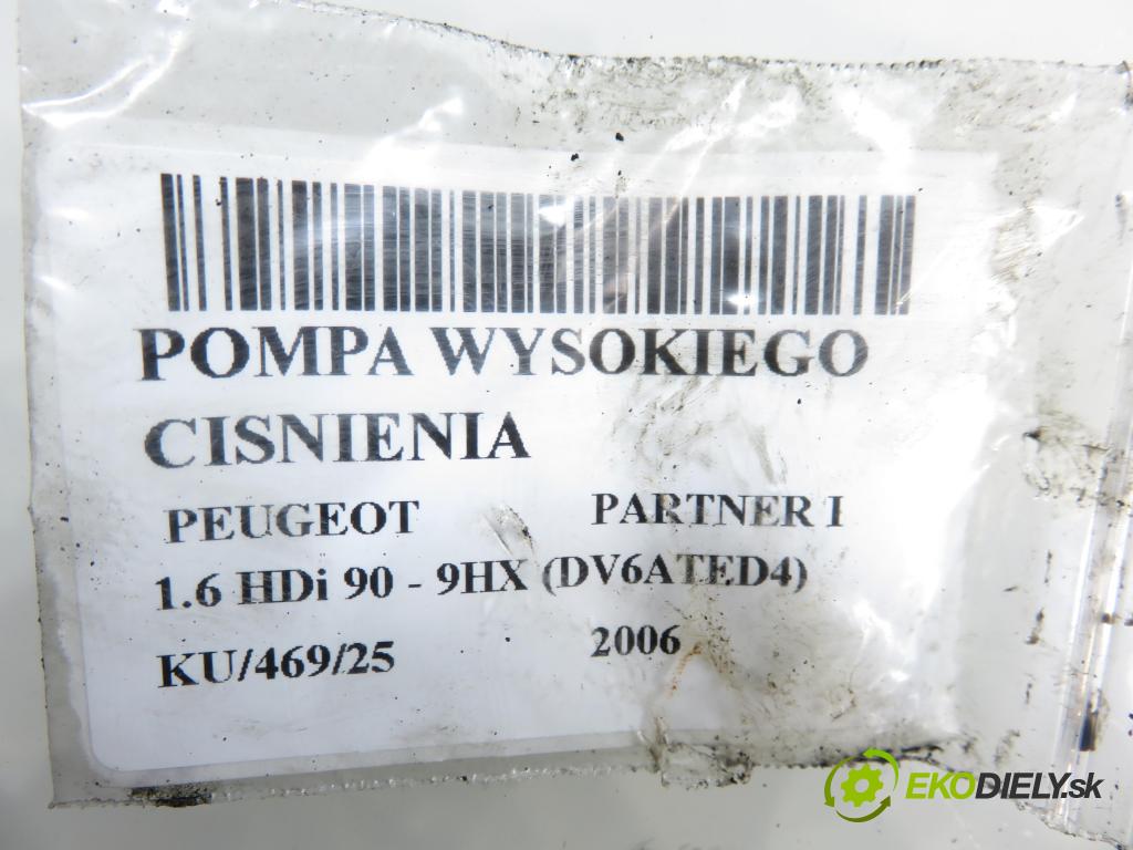 PEUGEOT PARTNER Combispace (5F) KOMBIVAN 2006 66,00 1.6 HDi 90 - 9HX 1560,00 Pumpa vysokého tlaku 0445010102 ; 9683703780A