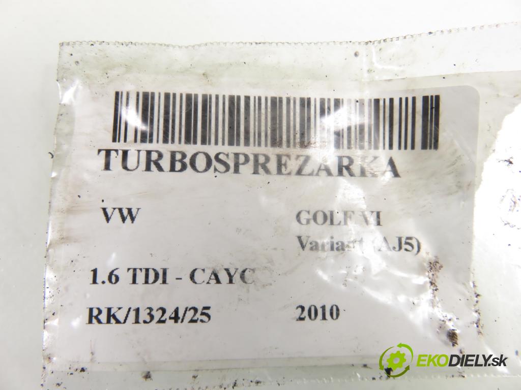VW GOLF VI Variant (AJ5) KOMBI 2010 77,00 1.6 TDI - CAYC 1598,00 Turbodúchadlo 03L253016T (Turbodúchadlo (kompletné))